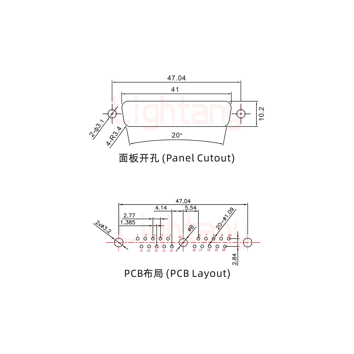 21W1公PCB直插板/鉚魚叉7.0/大電流30A