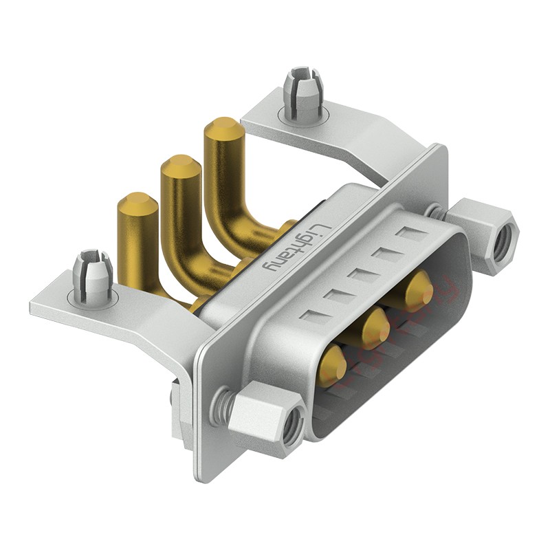 3W3公PCB彎插板/鉚支架10.8/大電流30A