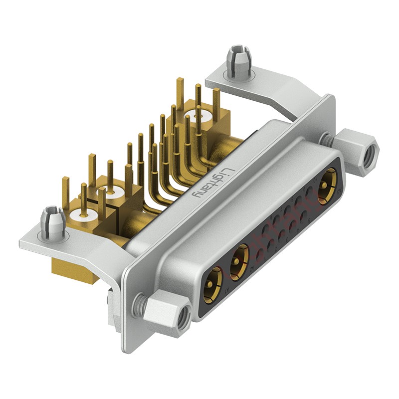 13W3母PCB彎插板/鉚支架11.6/射頻同軸50歐姆