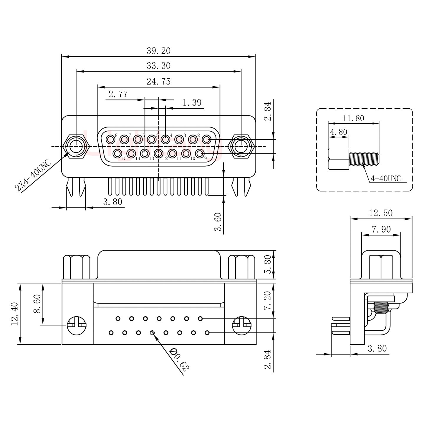 DR15 母 彎插板7.2 塑料支架8.6 鎖螺絲 車(chē)針