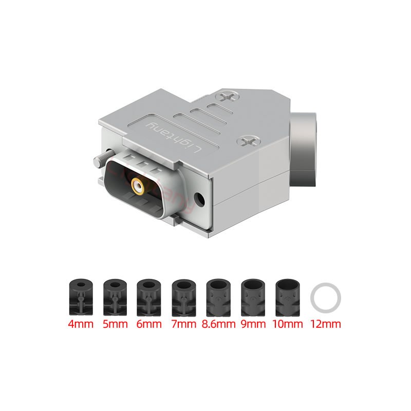 1W1公焊線式75歐姆+9P金屬外殼1392斜出線4~12mm