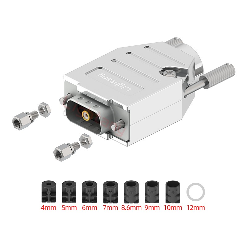 2W2公焊線式75歐姆+9P金屬外殼1707直出線4~12mm