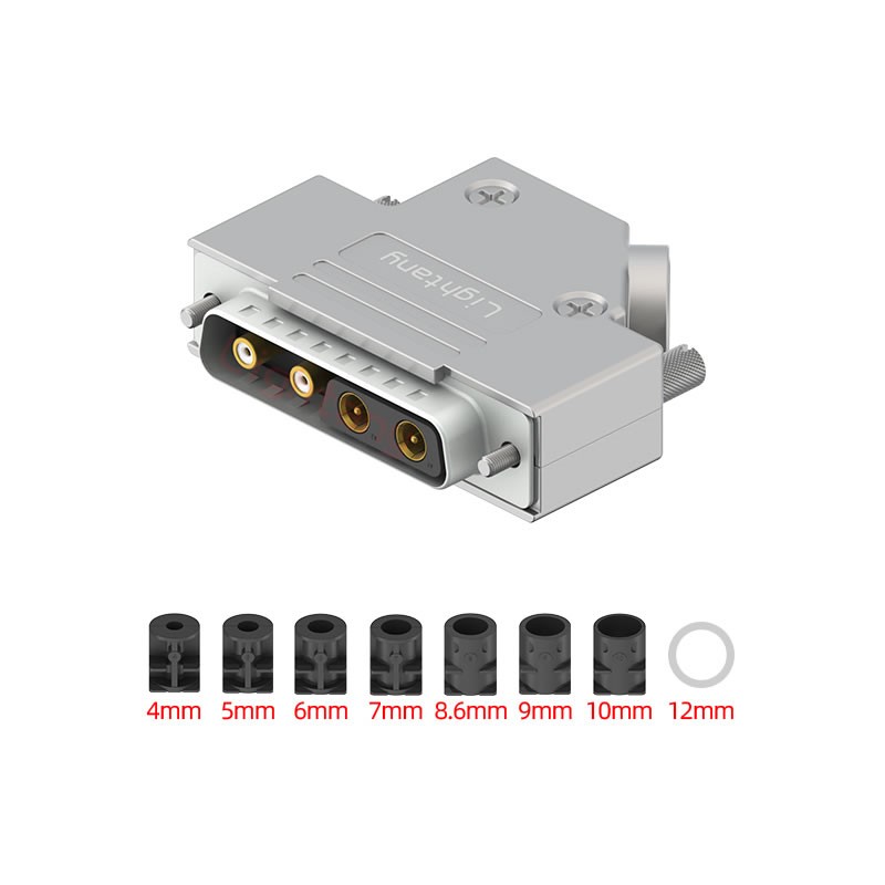 4V4公焊線式50歐姆+25P金屬外殼592斜出線4~12mm