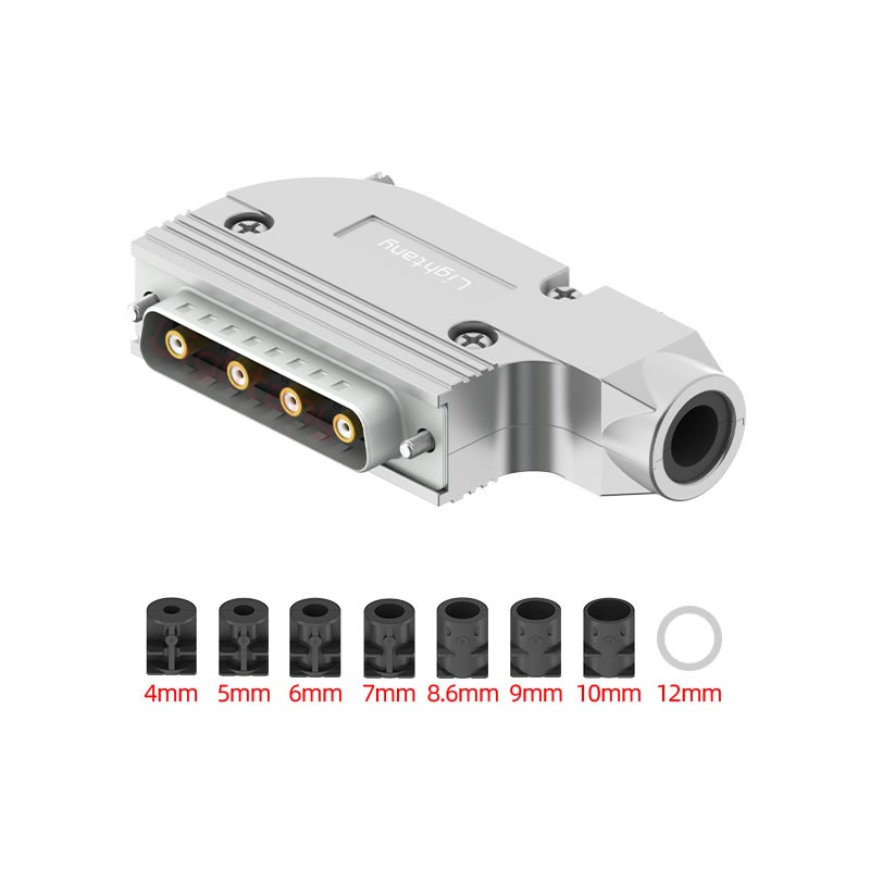 4W4公焊線式75歐姆+25P金屬外殼1015彎出線4~12mm