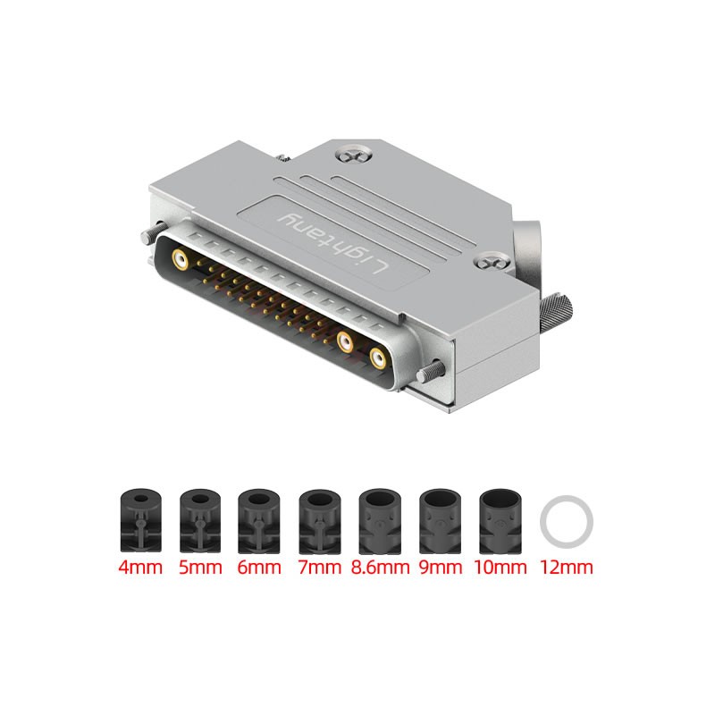 25W3公焊線式75歐姆+37P金屬外殼967斜出線4~12mm