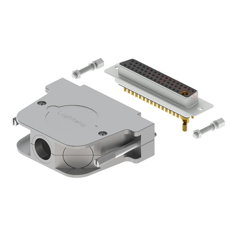 47W1母焊線式75歐姆+50P金屬外殼2252三個(gè)出線孔12mm