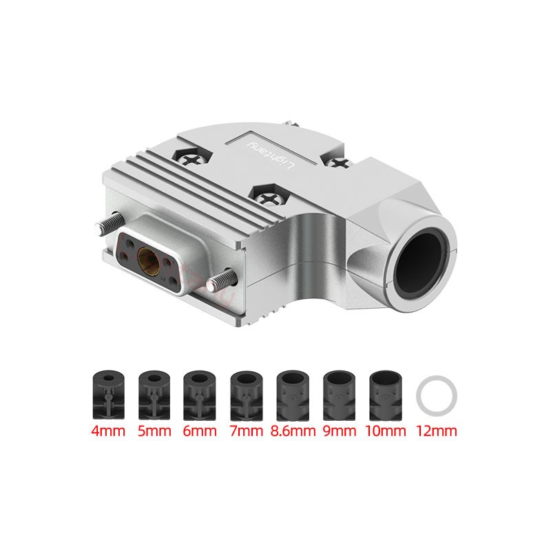 5W1母短體焊線40A+9P金屬外殼424彎出線4~12mm