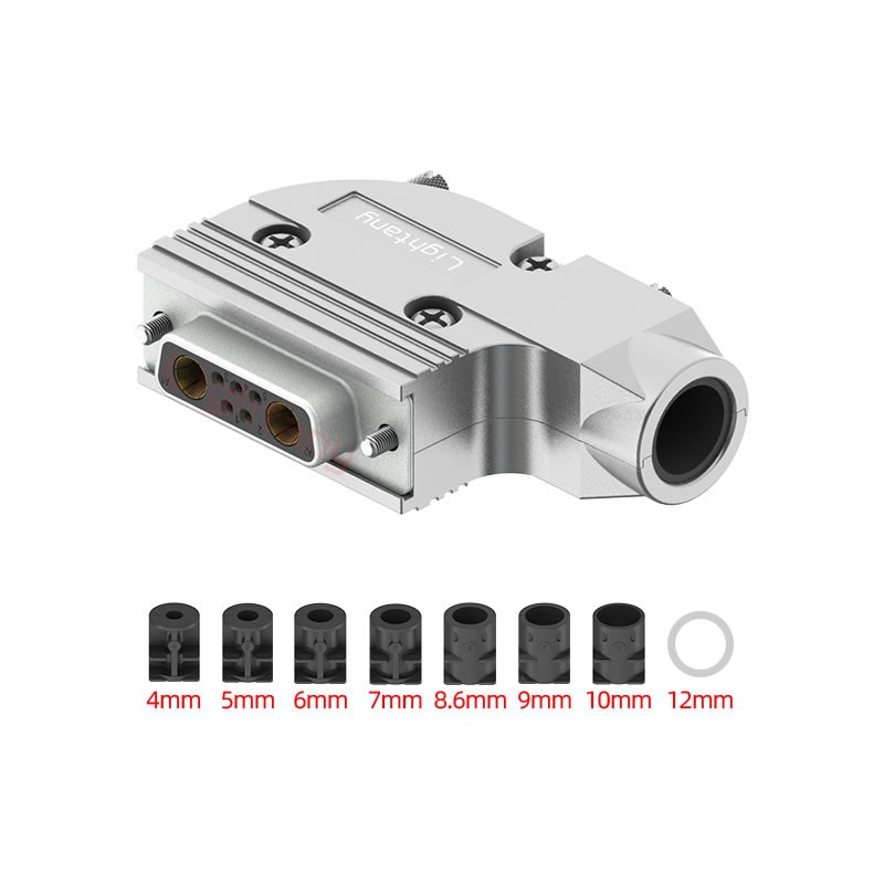 7W2母短體焊線40A+15P金屬外殼1443彎出線4~12mm