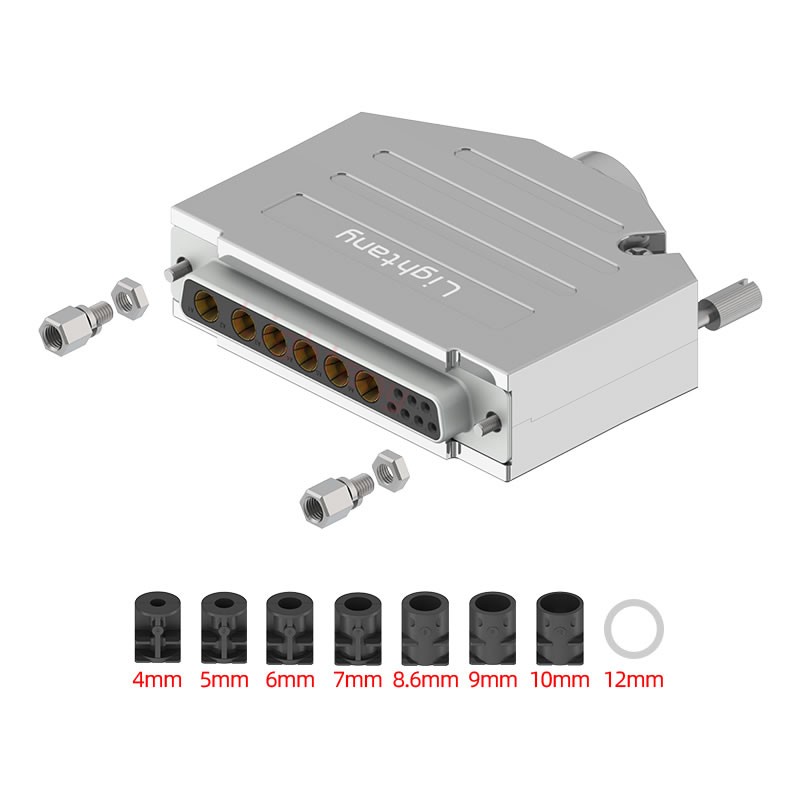 13W6B母短體焊線30A+37P金屬外殼2185直出線4~12mm