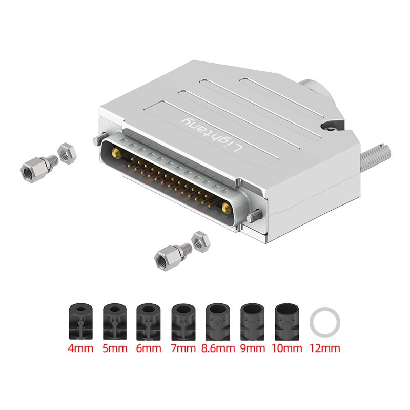 27W2公短體焊線40A+37P金屬外殼2185直出線4~12mm