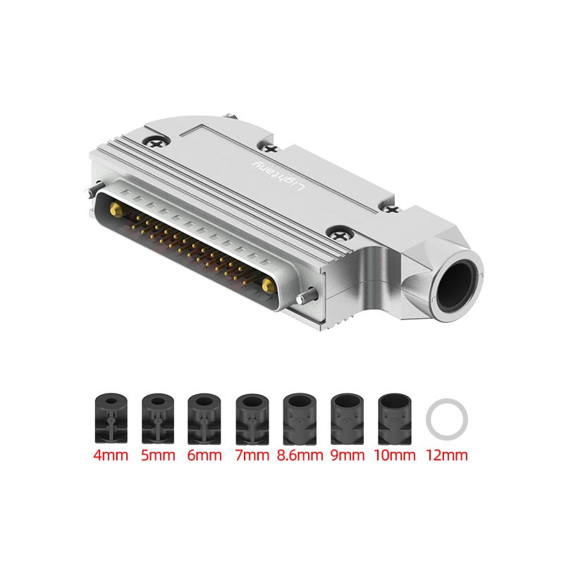27W2公短體焊線40A+37P金屬外殼951彎出線4~12mm