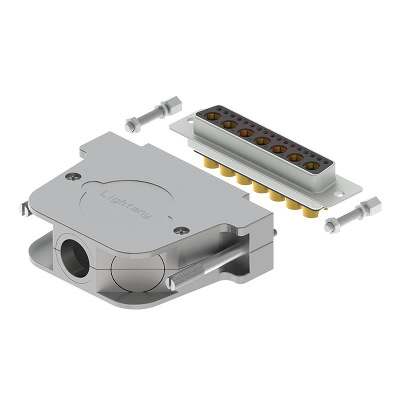 24W7母短體焊線40A+50P金屬外殼2252三個(gè)出線孔12mm