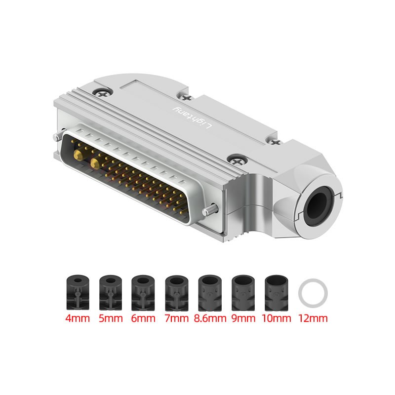 43W2公短體焊線40A+50P金屬外殼1745彎出線4~12mm