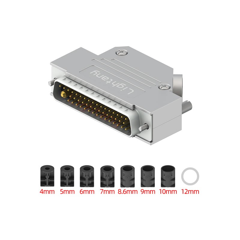 47W1公短體焊線30A+50P金屬外殼1746斜出線4~12mm