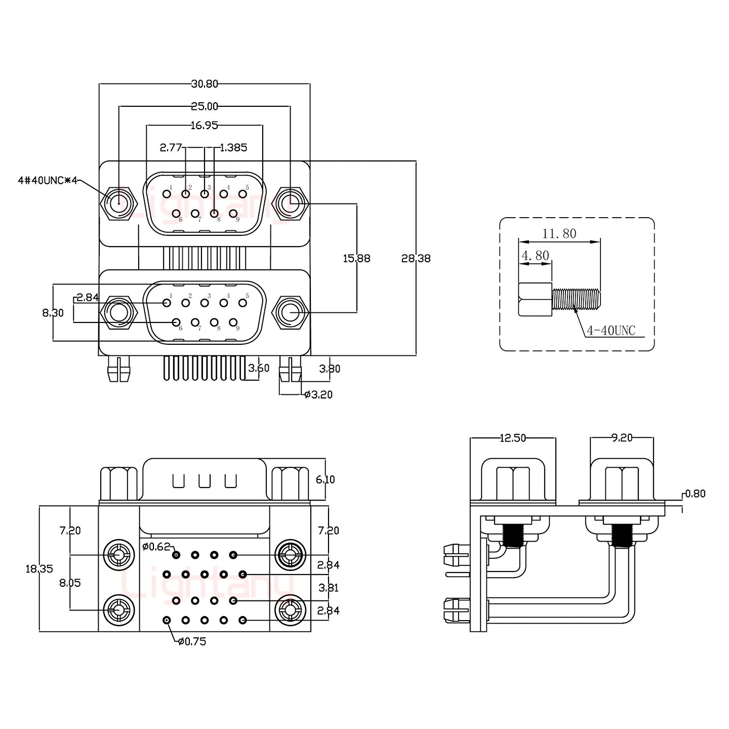 DR9 公對(duì)公 間距15.88 車針雙胞胎 D-SUB連接器