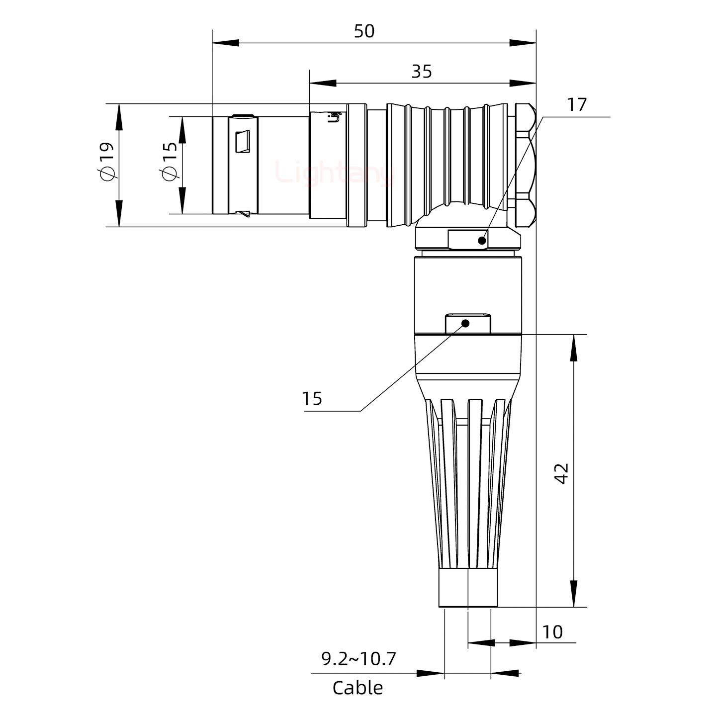 FHG.3B.030.CLAD10Z帶護(hù)套彎式插頭