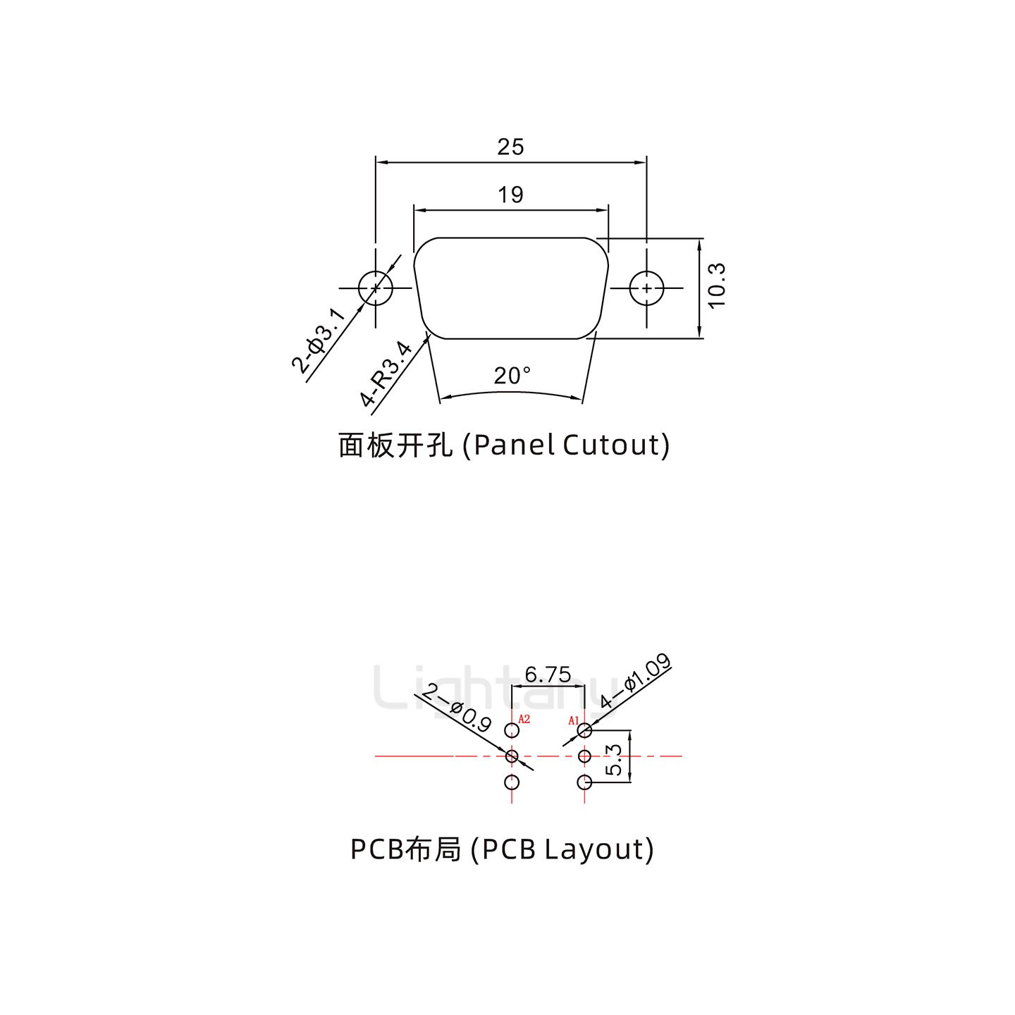 防水2V2母直插板/鎖螺絲/射頻同軸50歐姆