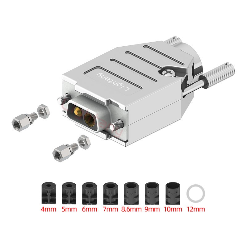 2V2母短體焊線40A+9P金屬外殼1707直出線4~12mm