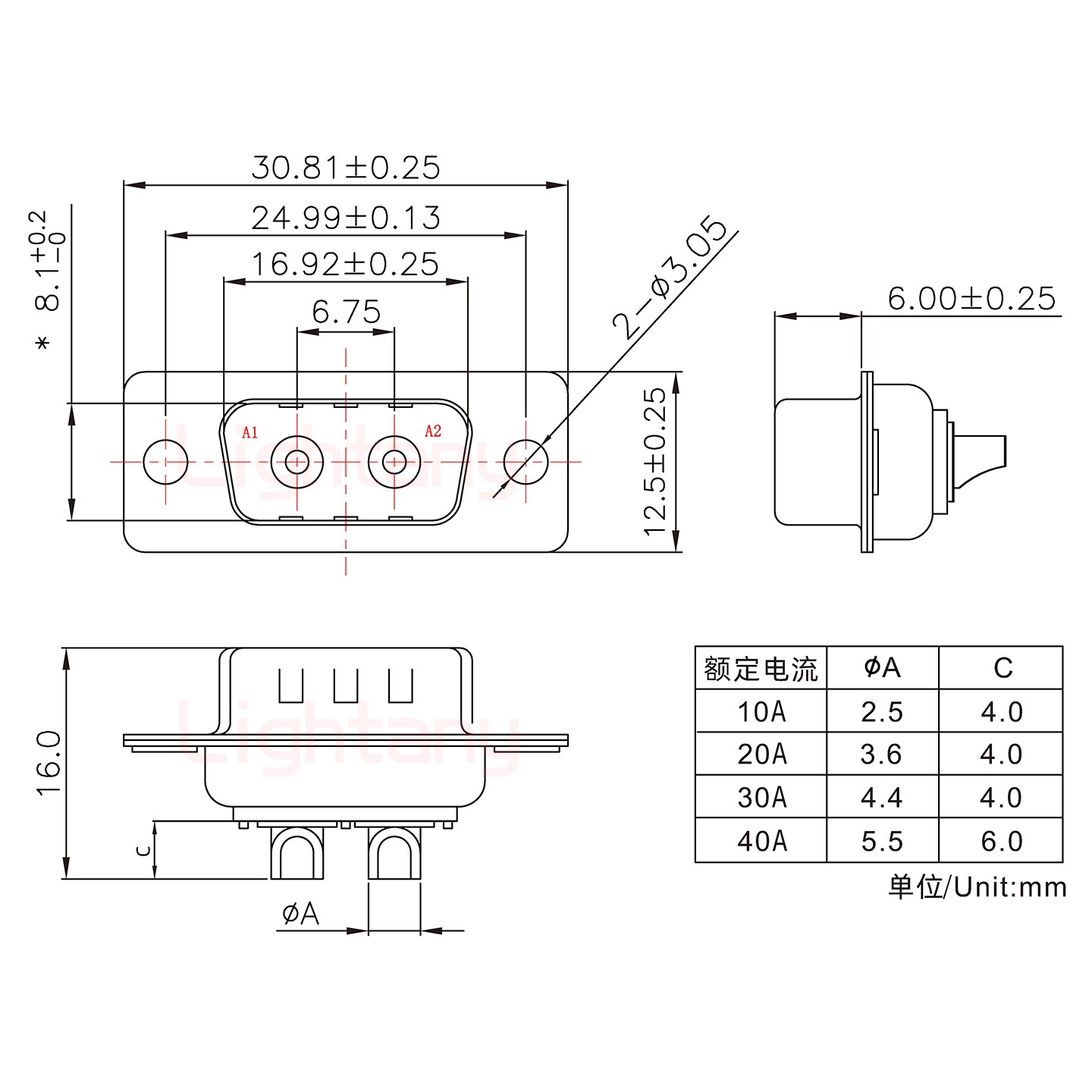 2W2公短體焊線(xiàn)20A+9P金屬外殼1707直出線(xiàn)4~12mm