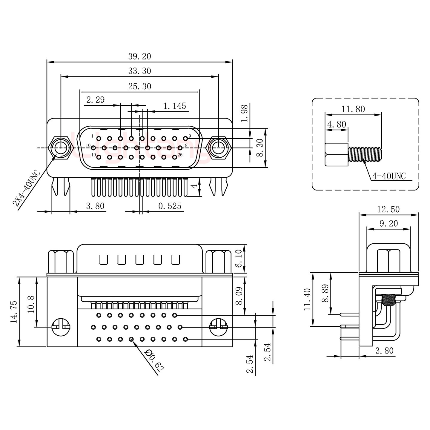 HDR26 公 彎插板8.89塑料支架10.8 鎖螺絲 車(chē)針
