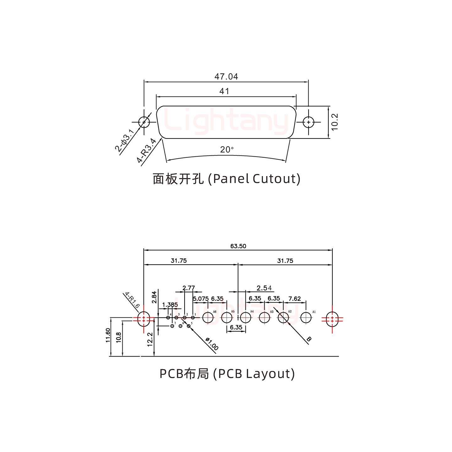 13W6B母PCB彎插板/鉚支架11.6/大電流40A