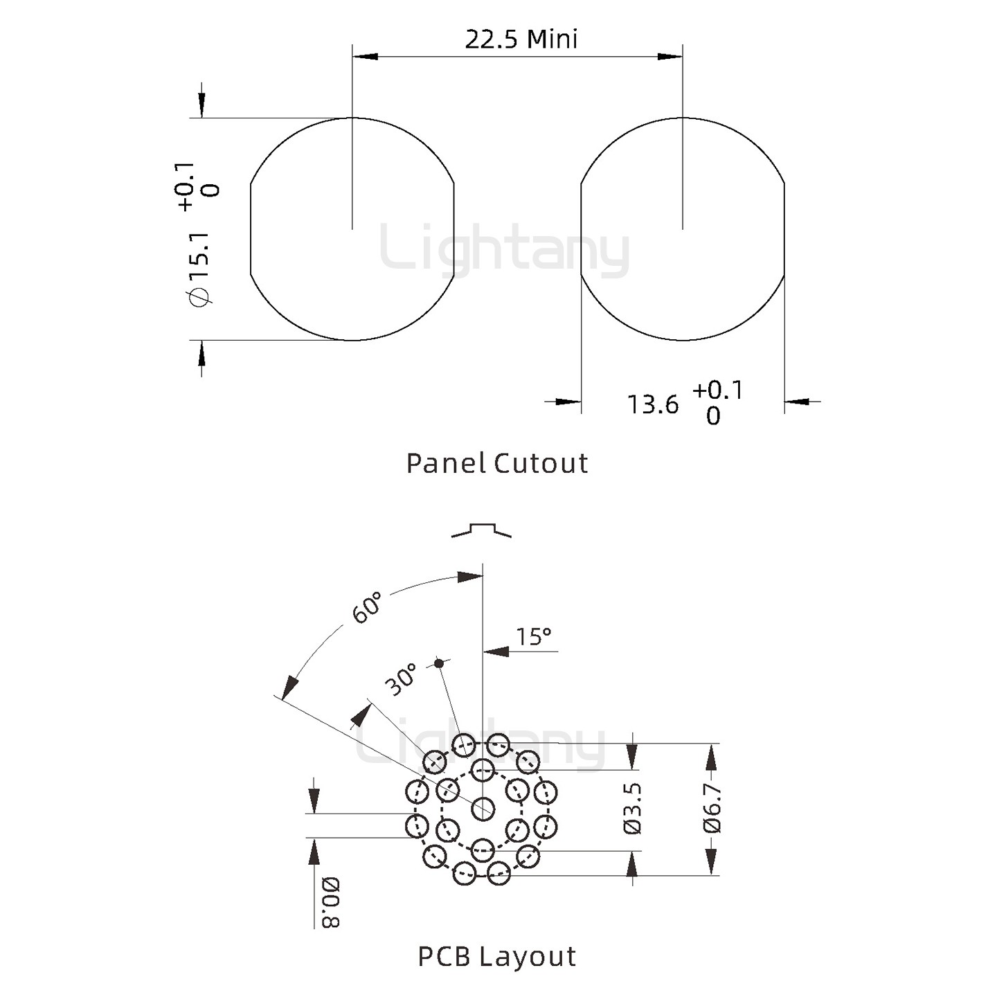 ECG.2B.019.CLN雙螺母插座 直插板