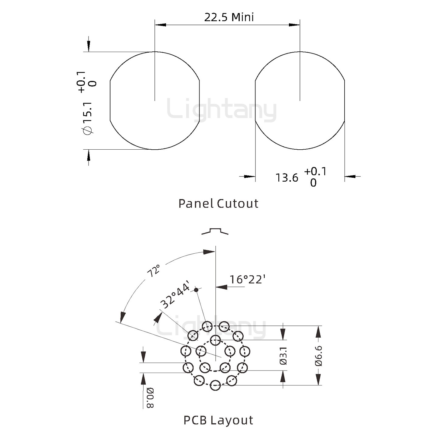 EEG.2B.016.CLN前螺母插座 直插板