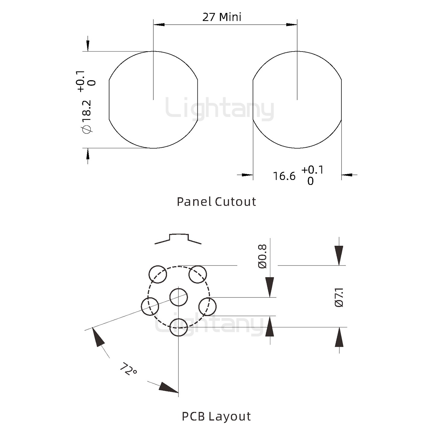 EEG.3B.006.CLN前螺母插座 PCB直插板