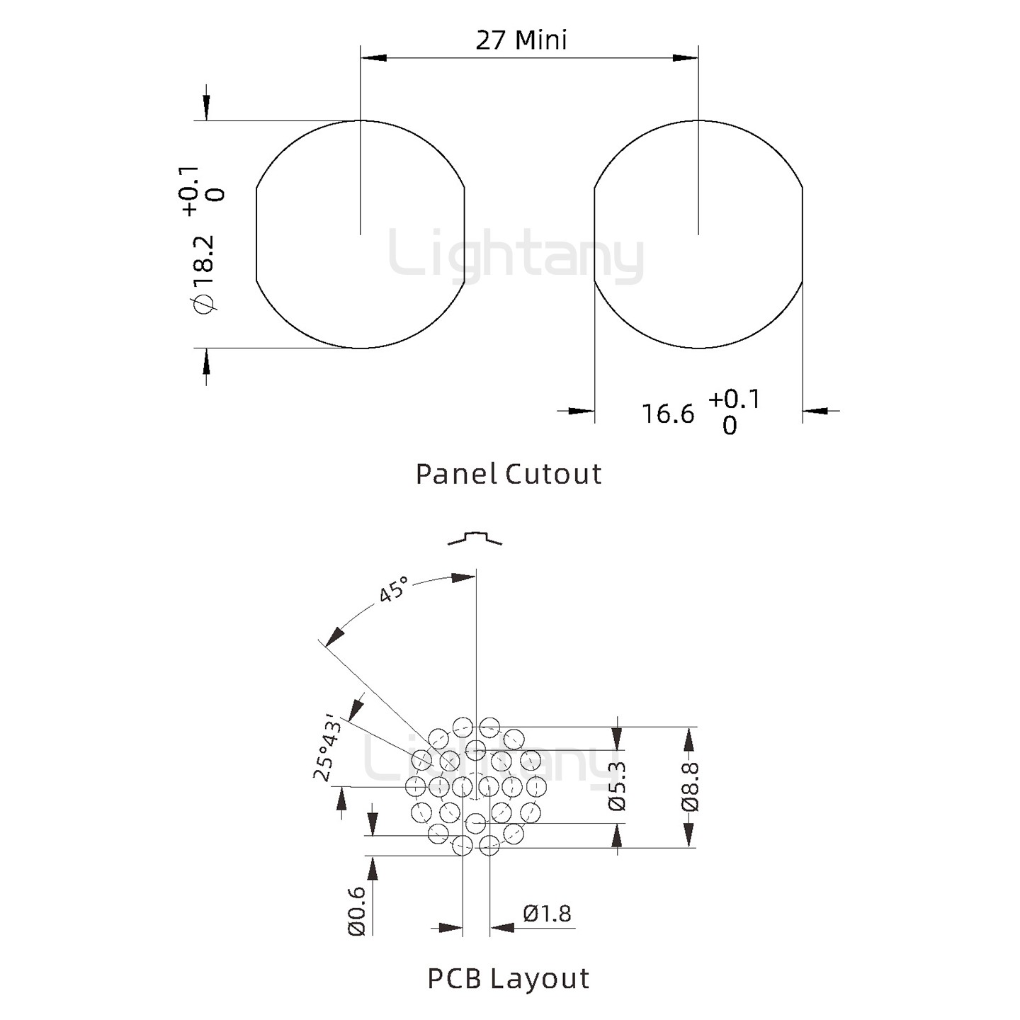 EEG.3B.024.CLN前螺母插座 PCB直插板