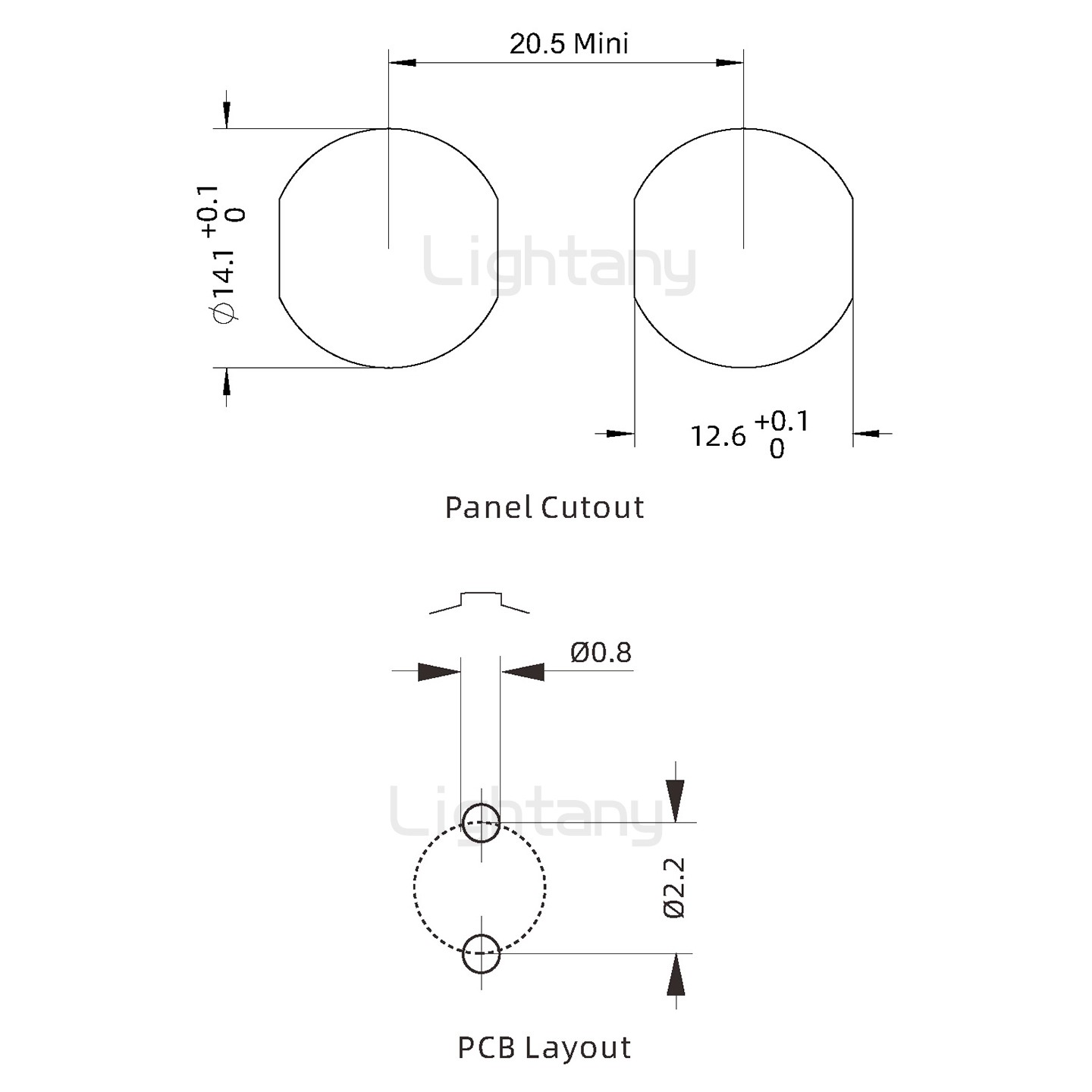 EEG.0K.002.CLN推拉自鎖前螺母插座 PCB直插板