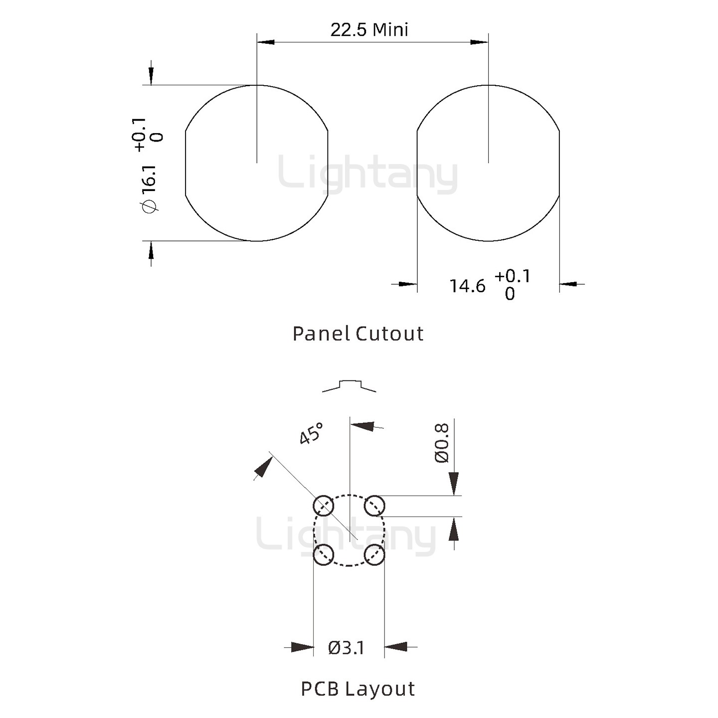 EEG.1K.004.CLN推拉自鎖前螺母插座 PCB直插板