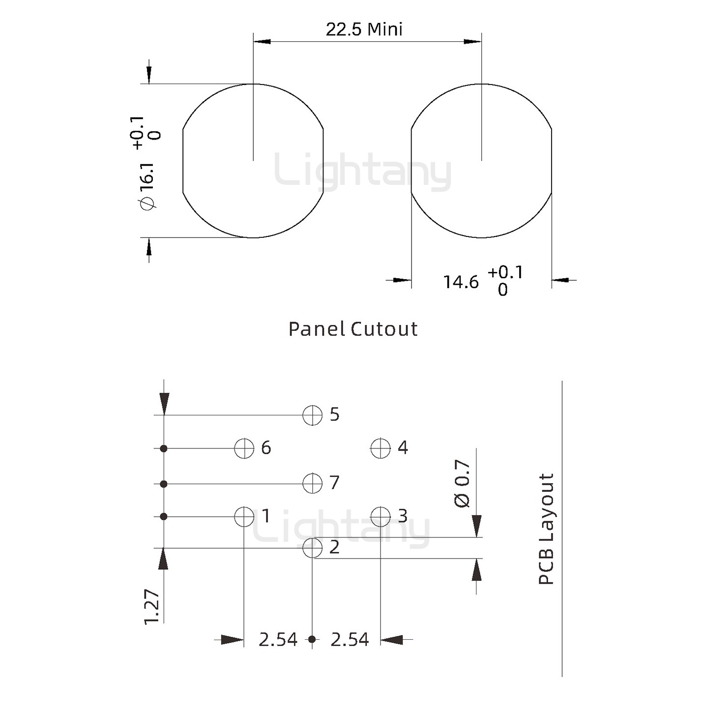 EEG.1K.007.CLV推拉自鎖前螺母插座 PCB彎插板