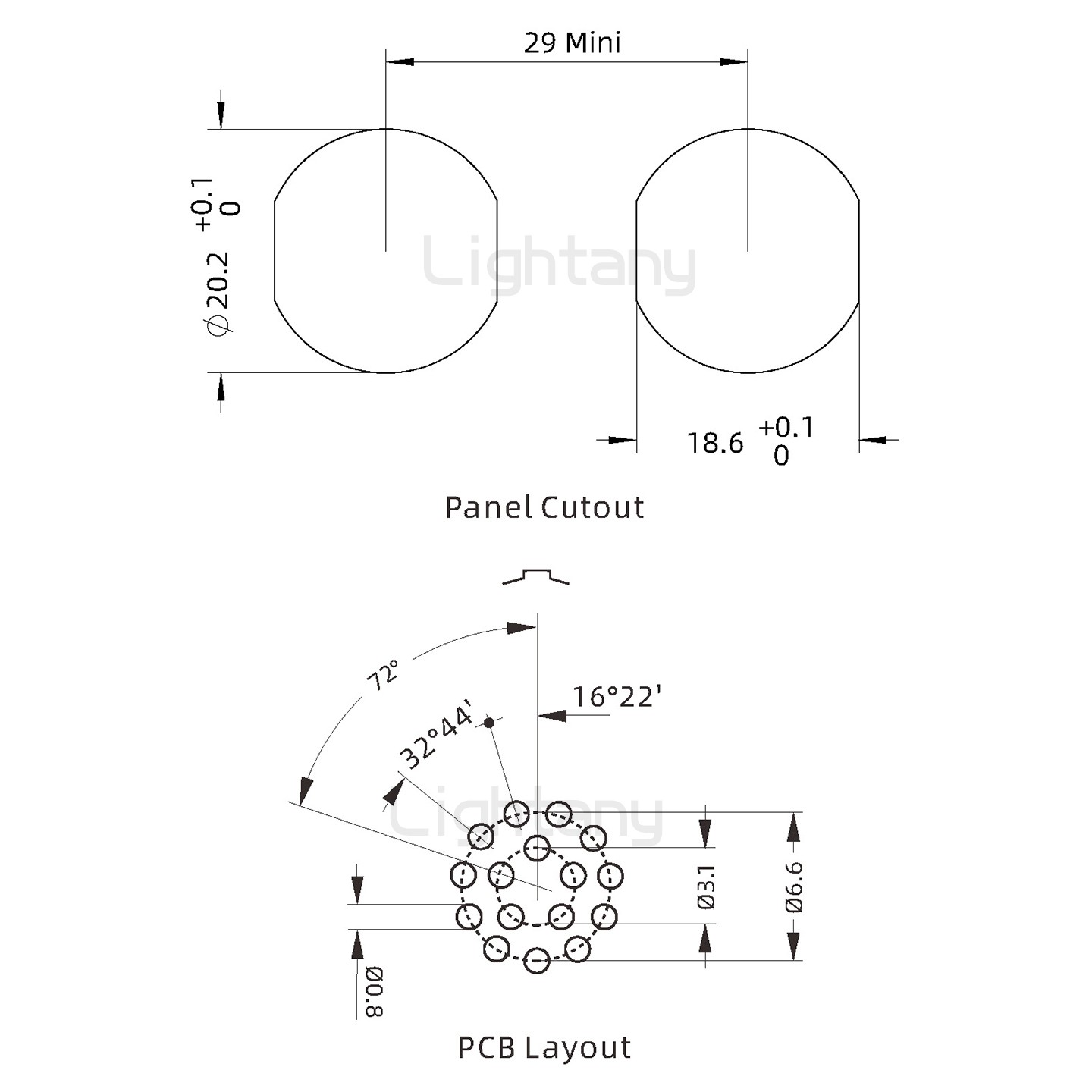 EEG.2K.016.CLN推拉自鎖前螺母插座 PCB直插板