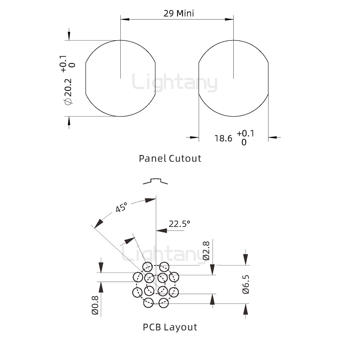 EEG.2K.012.CLN推拉自鎖前螺母插座 PCB直插板