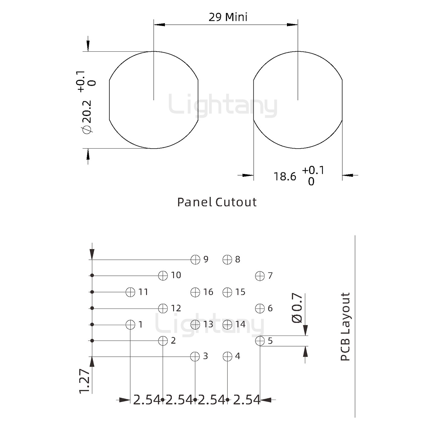 EEG.2K.016.CLV推拉自鎖前螺母插座 PCB彎插板