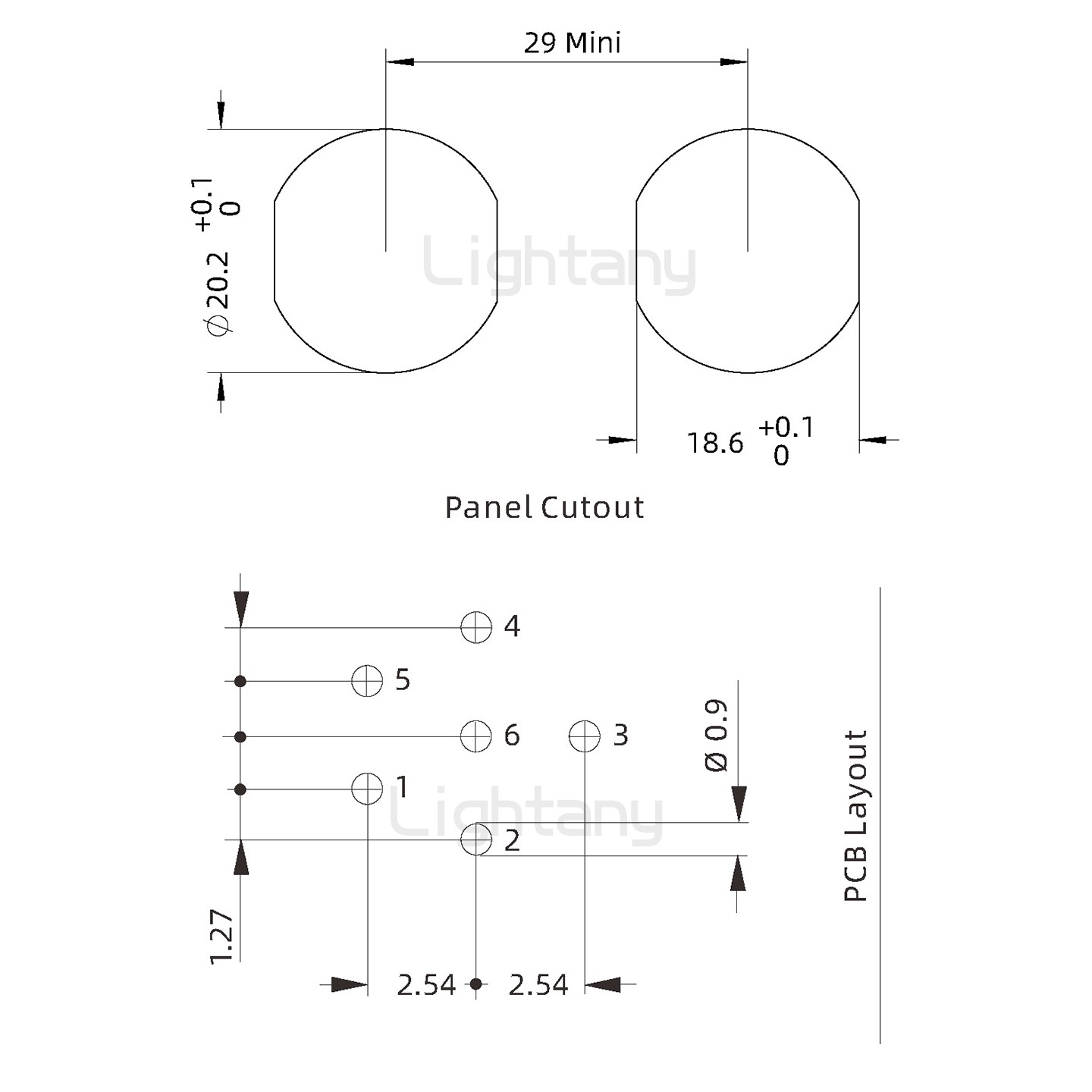 EEG.2K.006.CLV推拉自鎖前螺母插座 PCB彎插板
