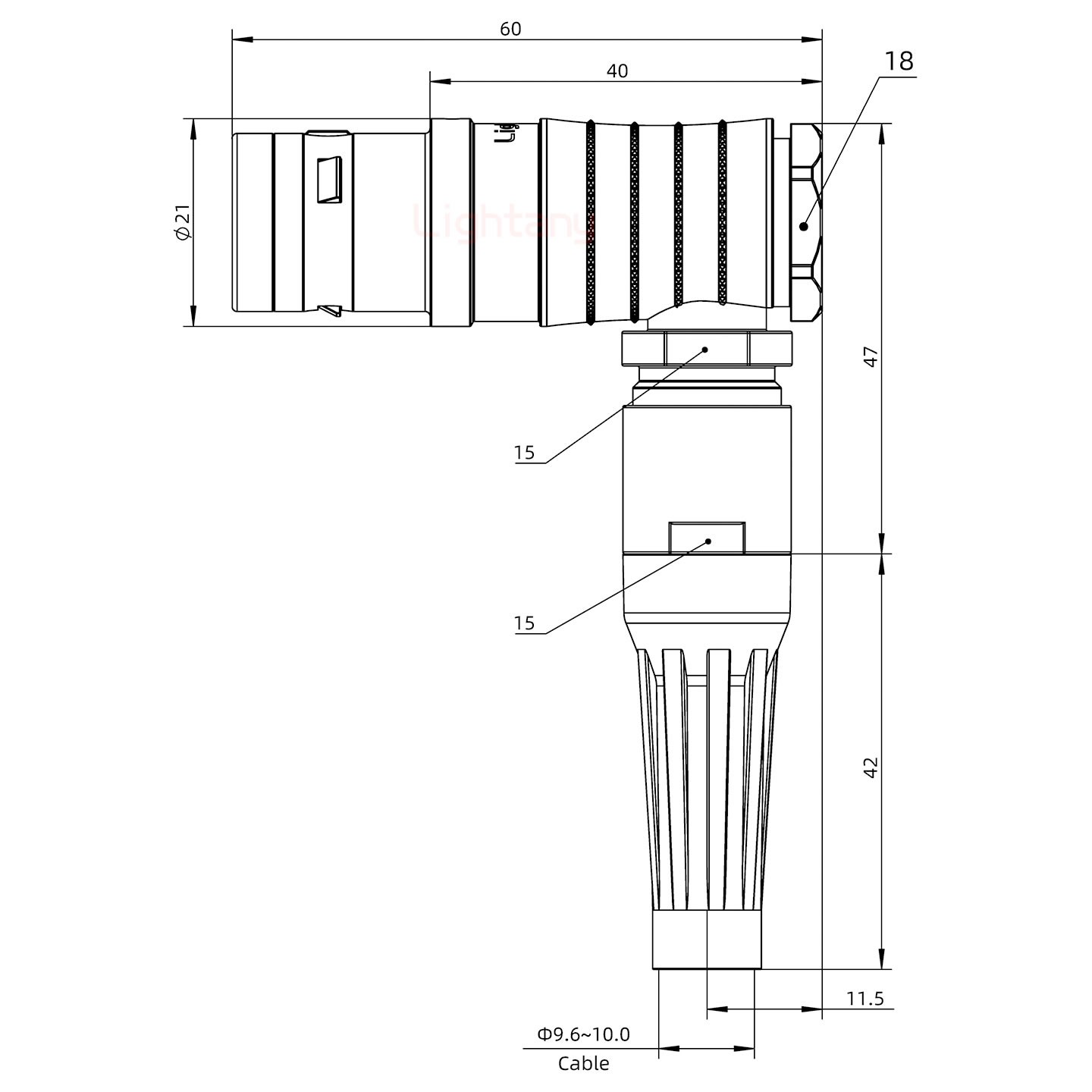 FHG.3K.002.CLAC10Z推拉自鎖帶護套彎式插頭