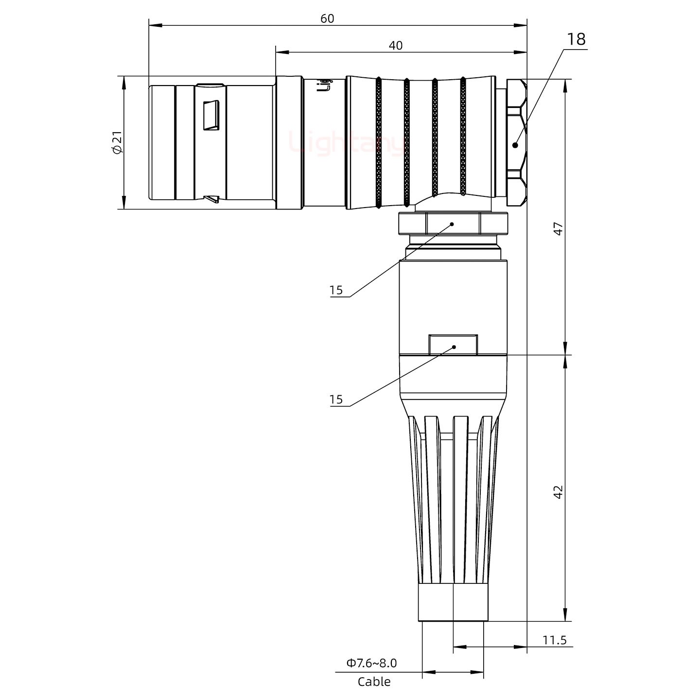 FHG.3K.003.CLAC80Z推拉自鎖帶護(hù)套彎式插頭