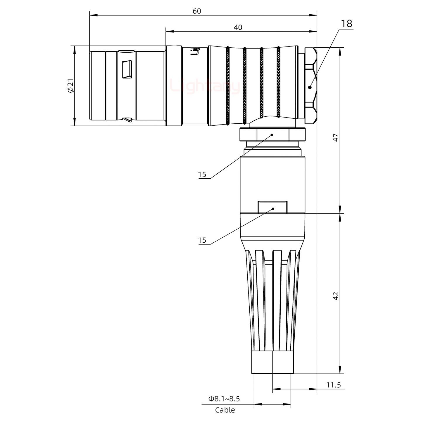 FHG.3K.010.CLAC85Z推拉自鎖帶護套彎式插頭