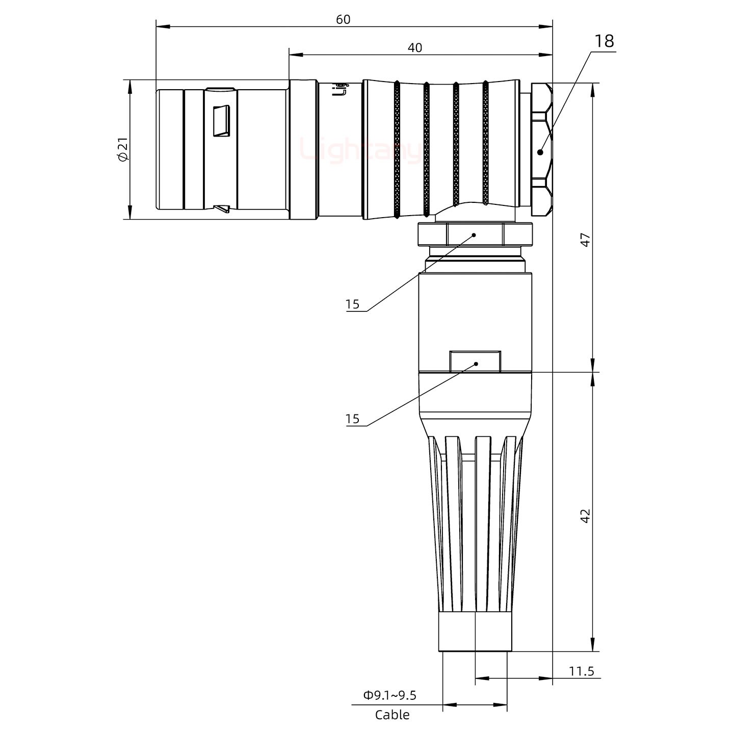 FHG.3K.010.CLAC95Z推拉自鎖帶護(hù)套彎式插頭