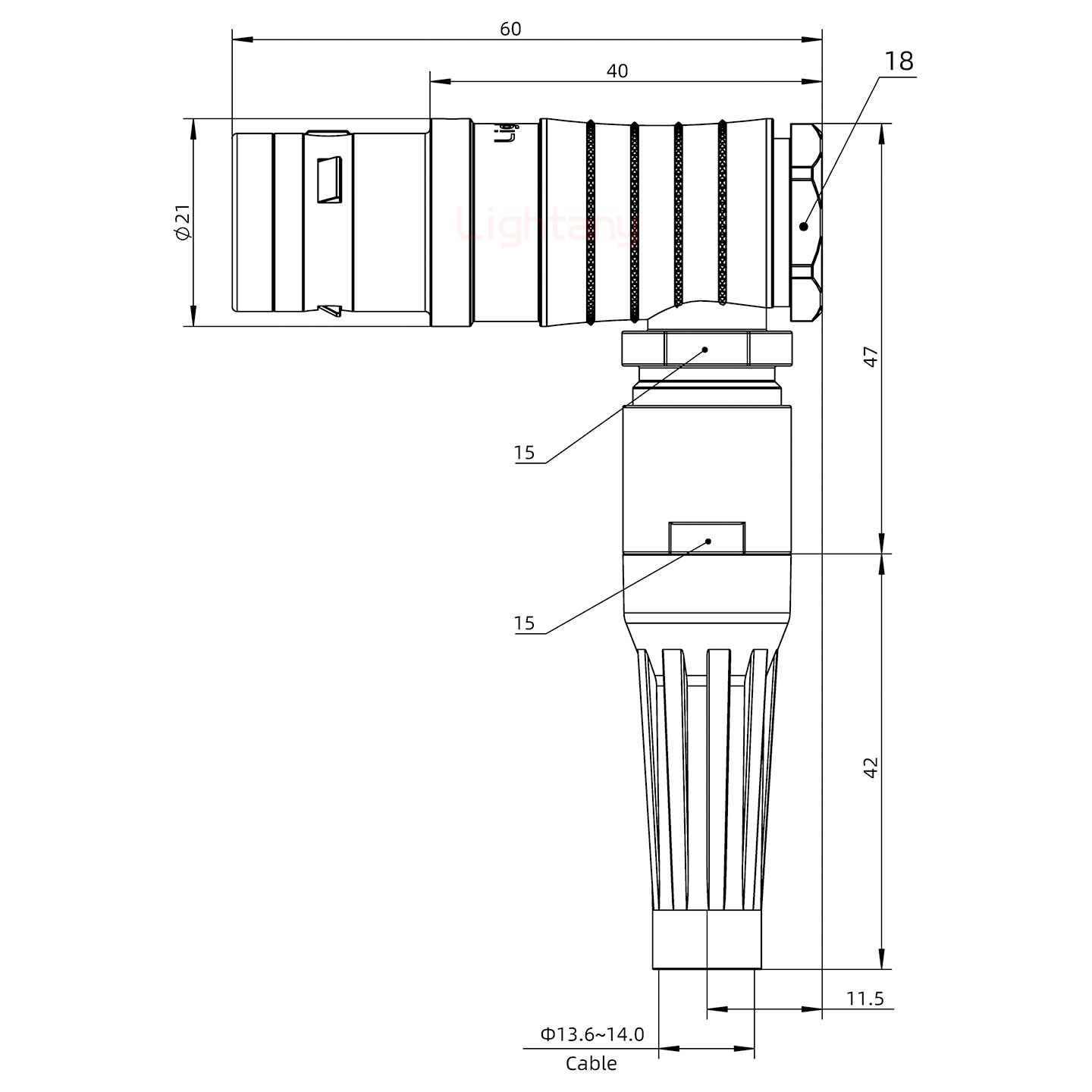 FHG.3K.014.CLAK14Z推拉自鎖帶護(hù)套彎式插頭