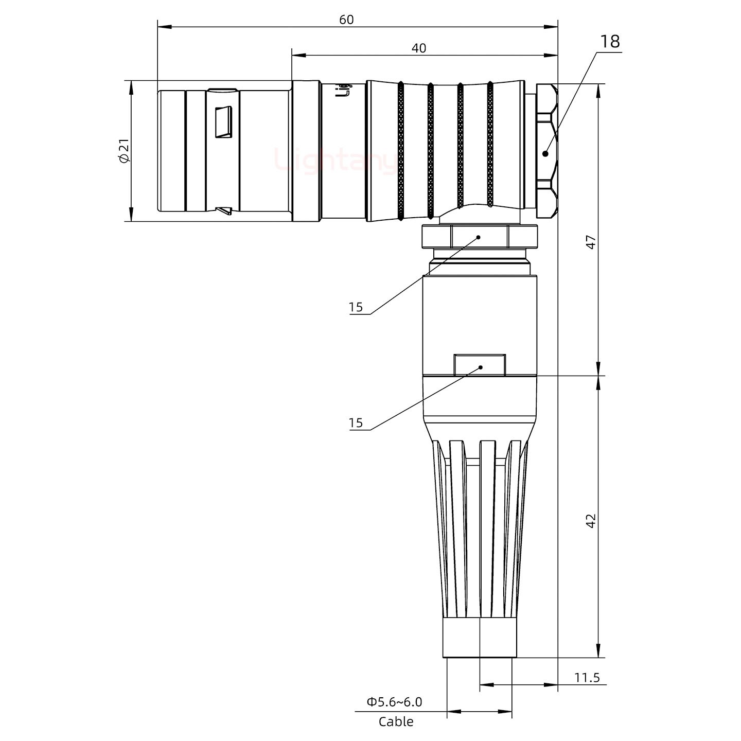 FHG.3K.014.CLAC60Z推拉自鎖帶護(hù)套彎式插頭
