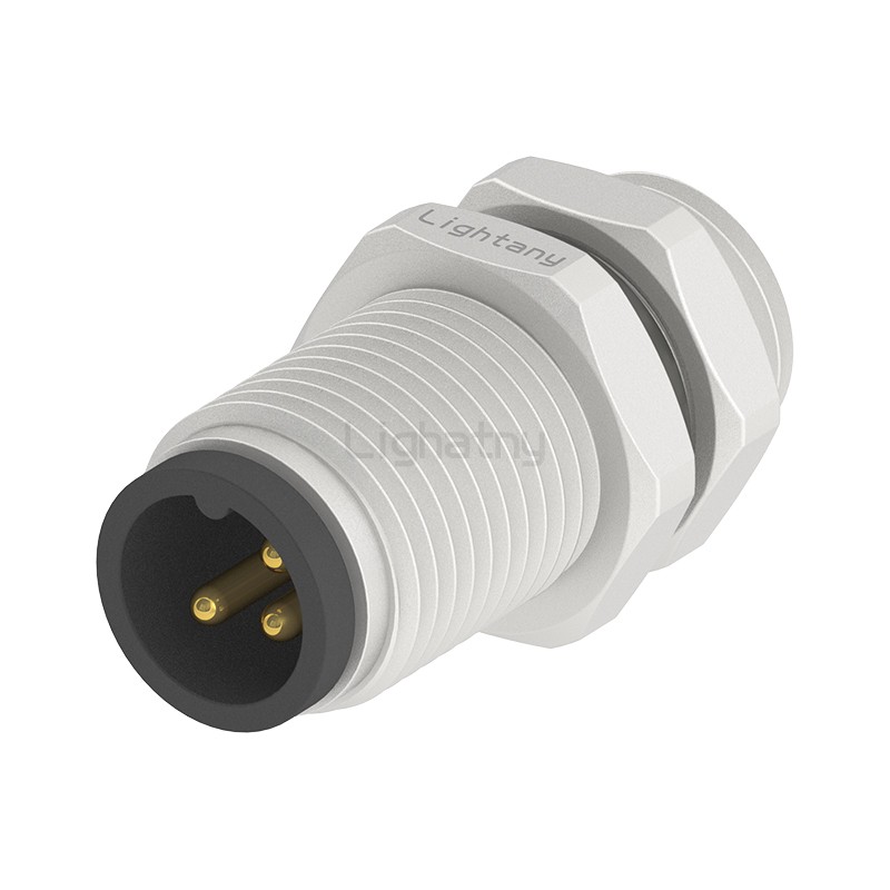 板前安裝針型插座 焊線式 3芯