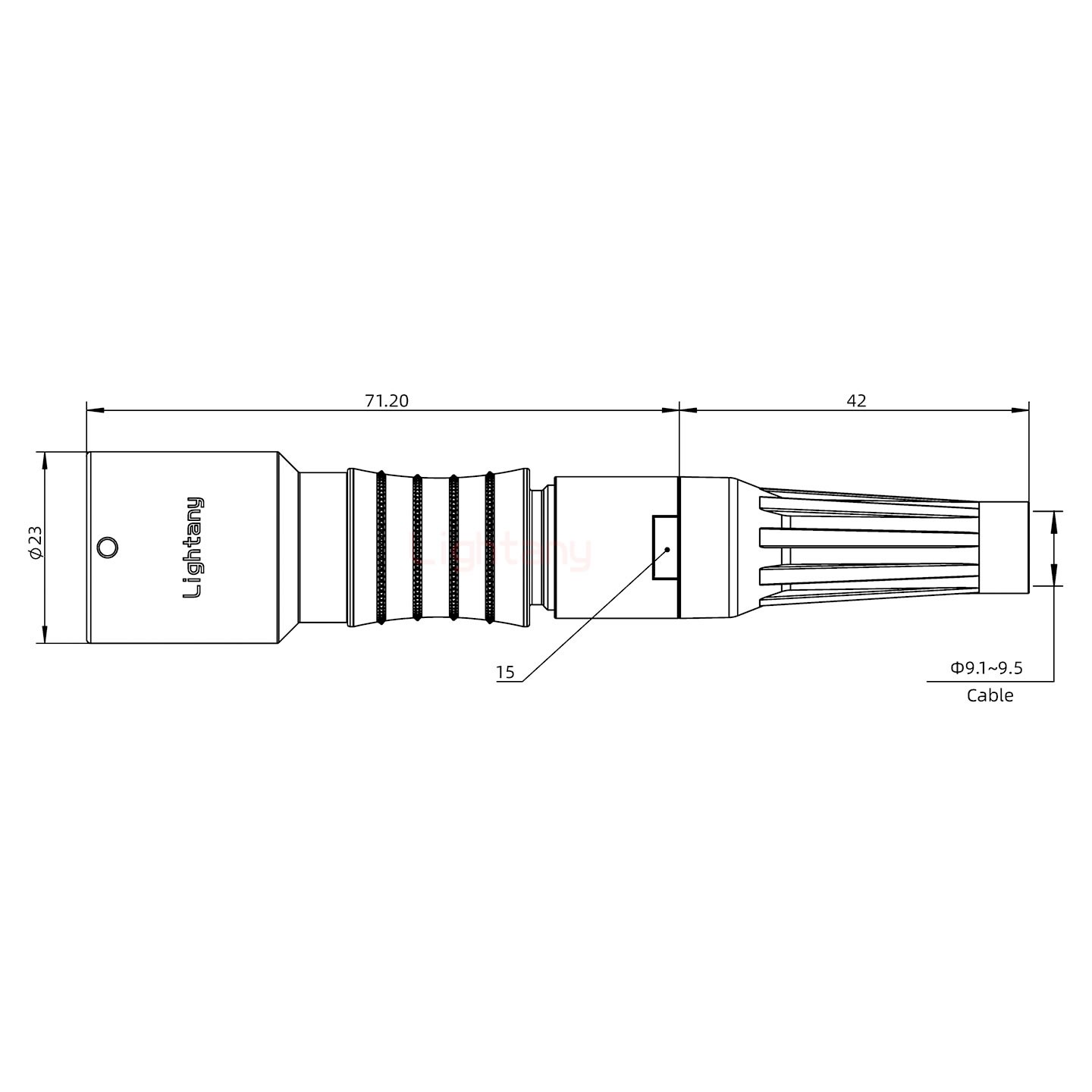 PHG.3K.007.CLLC95Z推拉自鎖帶護套浮動插座